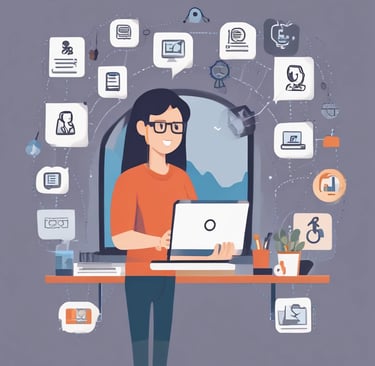 person using black laptop computer