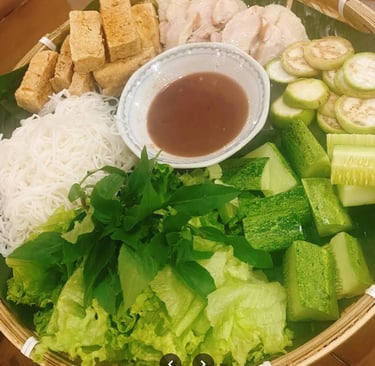 vietnamese food, bun dau mam tom