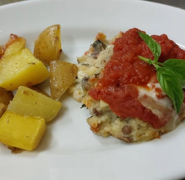 secondo vegetariano e vegano: tortino e patate