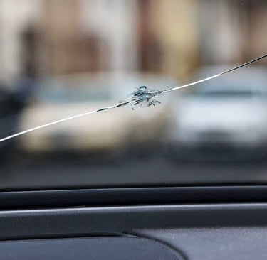 a windshield with a crack