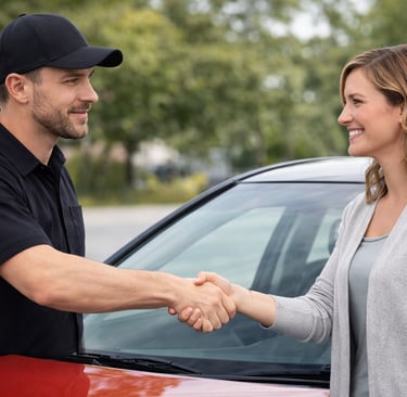 a man and woman shaking hands