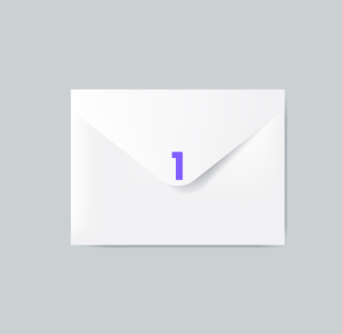 Envelope with number 1 on it. Adapated from rawpixel.com / Freepik