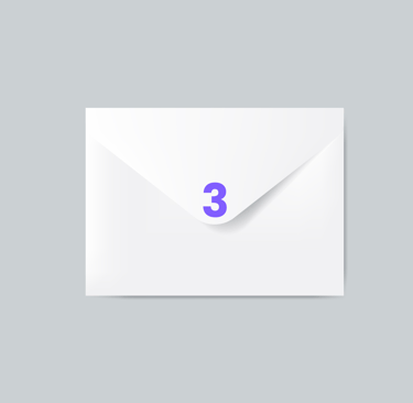 Envelope with number 3 on it. Adapted from rawpixel.com / Freepik