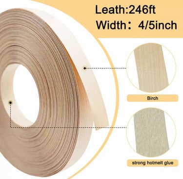 Pre-glued edge banding hot melt edge banding birch veneer 