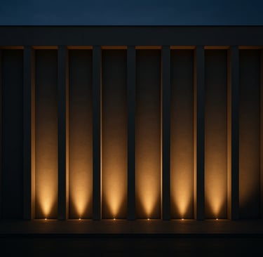 Golden Column Contrast Lighting