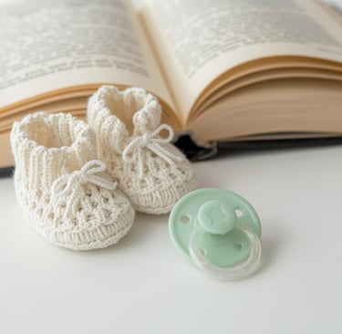 Baby shoes and books