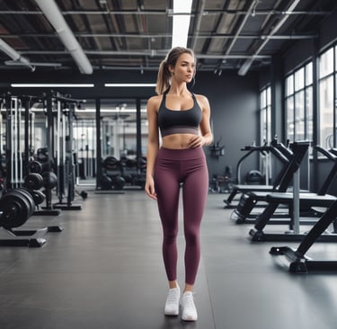 A diverse group of women confidently modeling stylish gym apparel in an urban setting.
