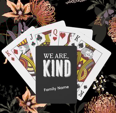 a card game of playing cards with a black background