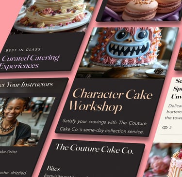 Couture Cakes . Wix Website Template for Bakeries, Restaurants, Cafés + Catering Businesses