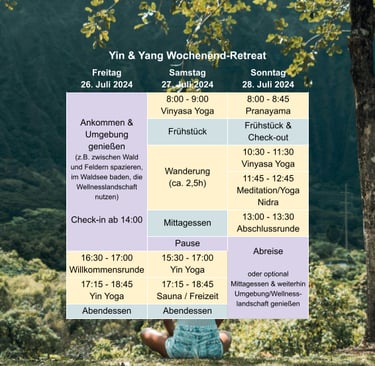 yoga retreat programm für das wochenende