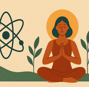 a graphic expressing science and spirtiuality