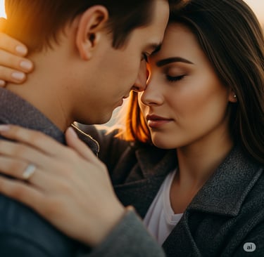 two people very close to each other showing emotionally attached