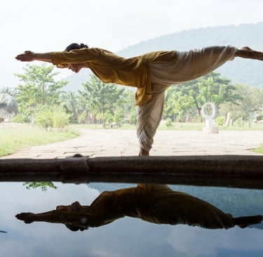 a women doing yoga called angamardana