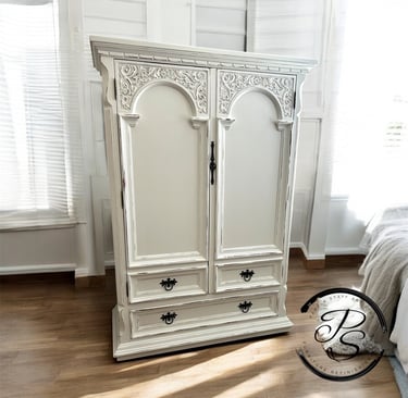 white armoire furniture finish