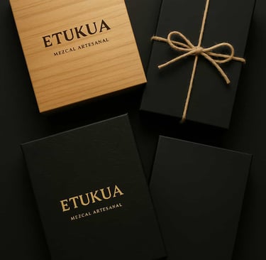 Diferentes opciones de cajas regalo Etukua en una composición elegante, mostrando estilos desde made