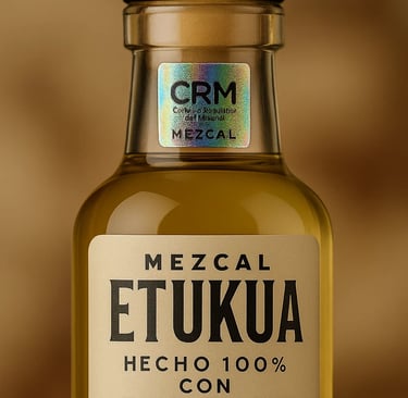 Botella con wl sello de crm 