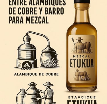 Comparación de aromas y sabores entre mezcal de alambique de cobre y barro