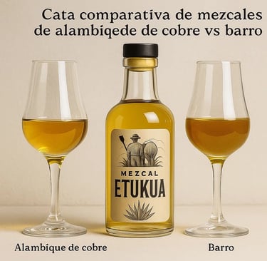 Alambique de cobre para destilación de mezcal artesanal con detalle del material
