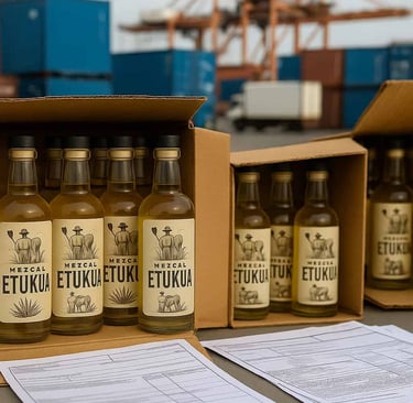 Cajas de exportación con mezcal falsificado interceptadas en aduana