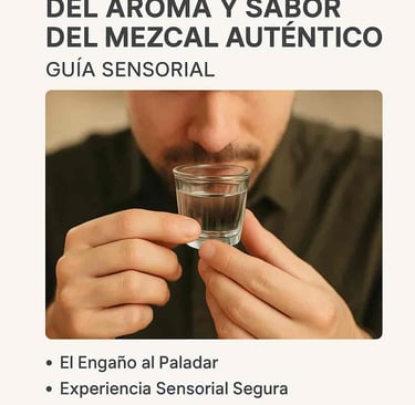 Persona catando con confianza el aroma de un mezcal auténtico en copa veladora.