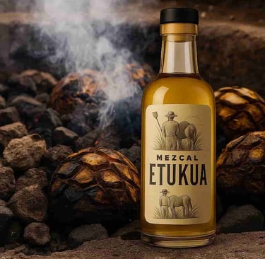 Horno subterráneo con piedras volcánicas cociendo corazones de agaveHorno subterráneo con piedras vo