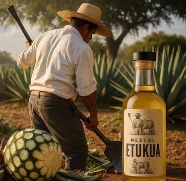 Experto mezcalero realizando proceso artesanal con técnicas tradicionales
