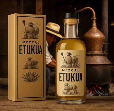 Maestro mezcalero experto supervisando proceso de destilación en alambique de cobre