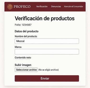 Captura de pantalla de la página web oficial de PROFECO mostrando el apartado de verificación de pro