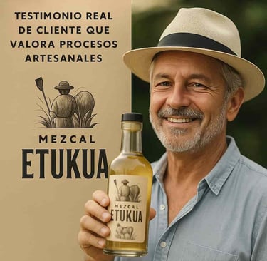Expresión de sorpresa y alegría de cliente al descubrir calidad de mezcal artesanal