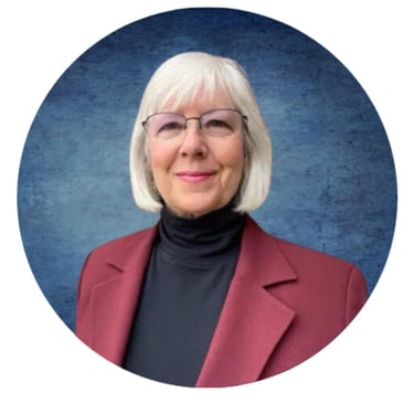 a woman in a red jacket and glasses