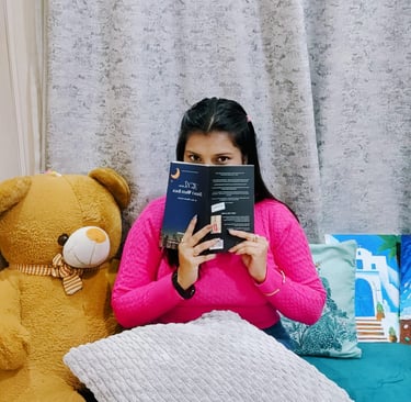 Aarushi with her debut poetry book "The Moon Doesn't Write Back" | Aarushi Jain Writes