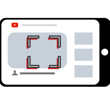 stylized illustration of a mobile device playing a YouTube video