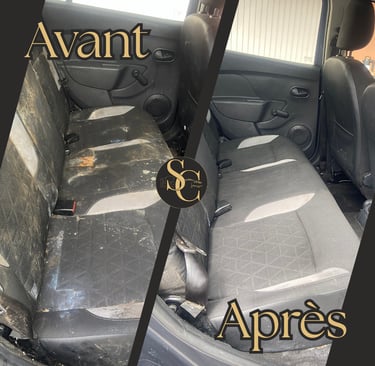 Nettoyage banquette arrière voiture avant après à domicile dans la Manche — sièges comme neufs