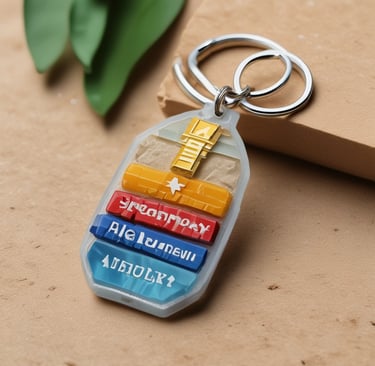 a close up of a couple of key chains