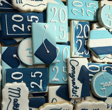 custom sugar cookies designed for a graduation created for an order, ordering accessible here