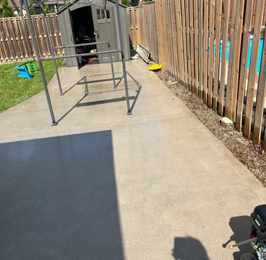 a photo of a clean patio i pressure washed
