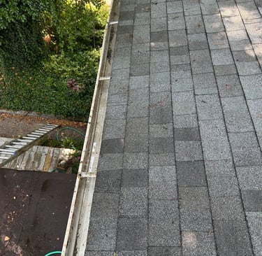 a photo of clean gutter after i cleaned them in windsor ontario