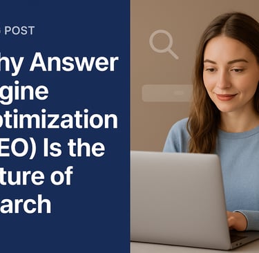 woman searching AEO on laptop