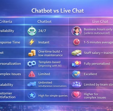 chatbot vs live chat
