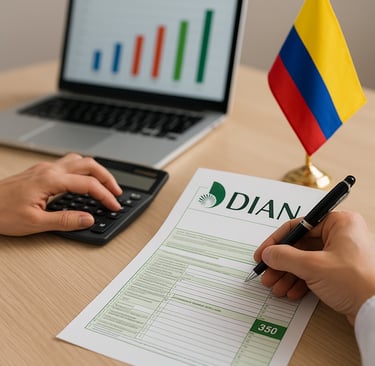 Servicio de presentación del formulario DIAN 350 para empresas en Colombia. Kontabi, contador en lín