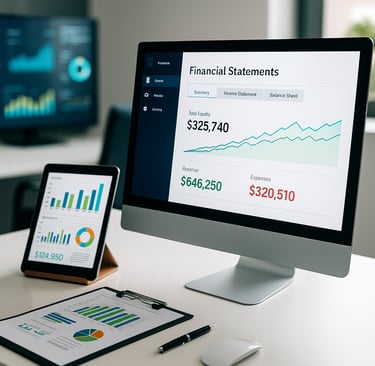 Optimiza la gestión de tu empresa con nuestros servicios contables online. Preparamos estados financieros claros y confiables