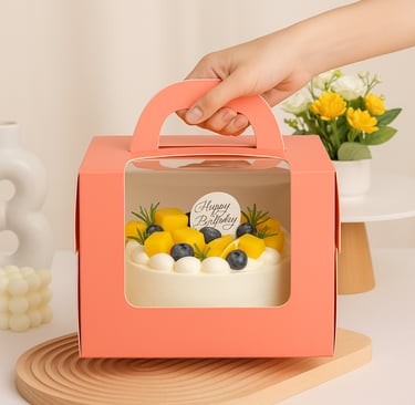 Cake box with window
