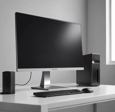 A laptop featuring a red backlit keyboard is situated on a bed with a red and white bedspread. The laptop screen displays a desktop background showing various travel items like a camera and bags against a wooden surface.