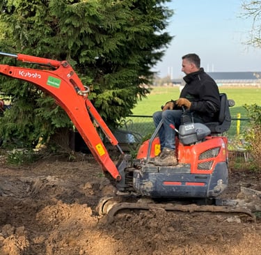 Uit gegraven met de mini kraan