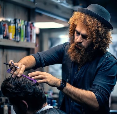 a man with a beard and a hat on his head