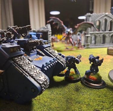 Land raider securing the front
