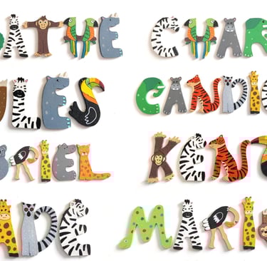 Lettre prénom bois savane et jungle