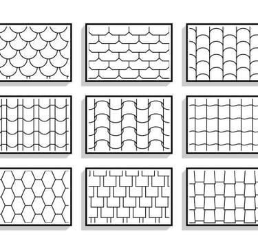 display of different types of roof tiles
