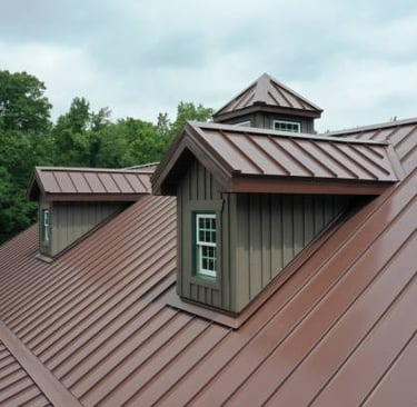 beige metal roof