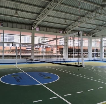Cancha de Voleibol con una red de Voleibol 